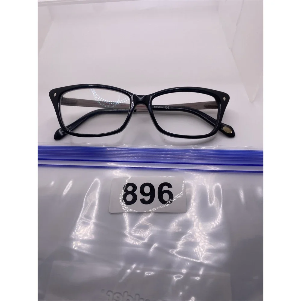 Fossil Eyeglasses FRAME ONLY FOS6030 Cat Eye 145 Black 896
